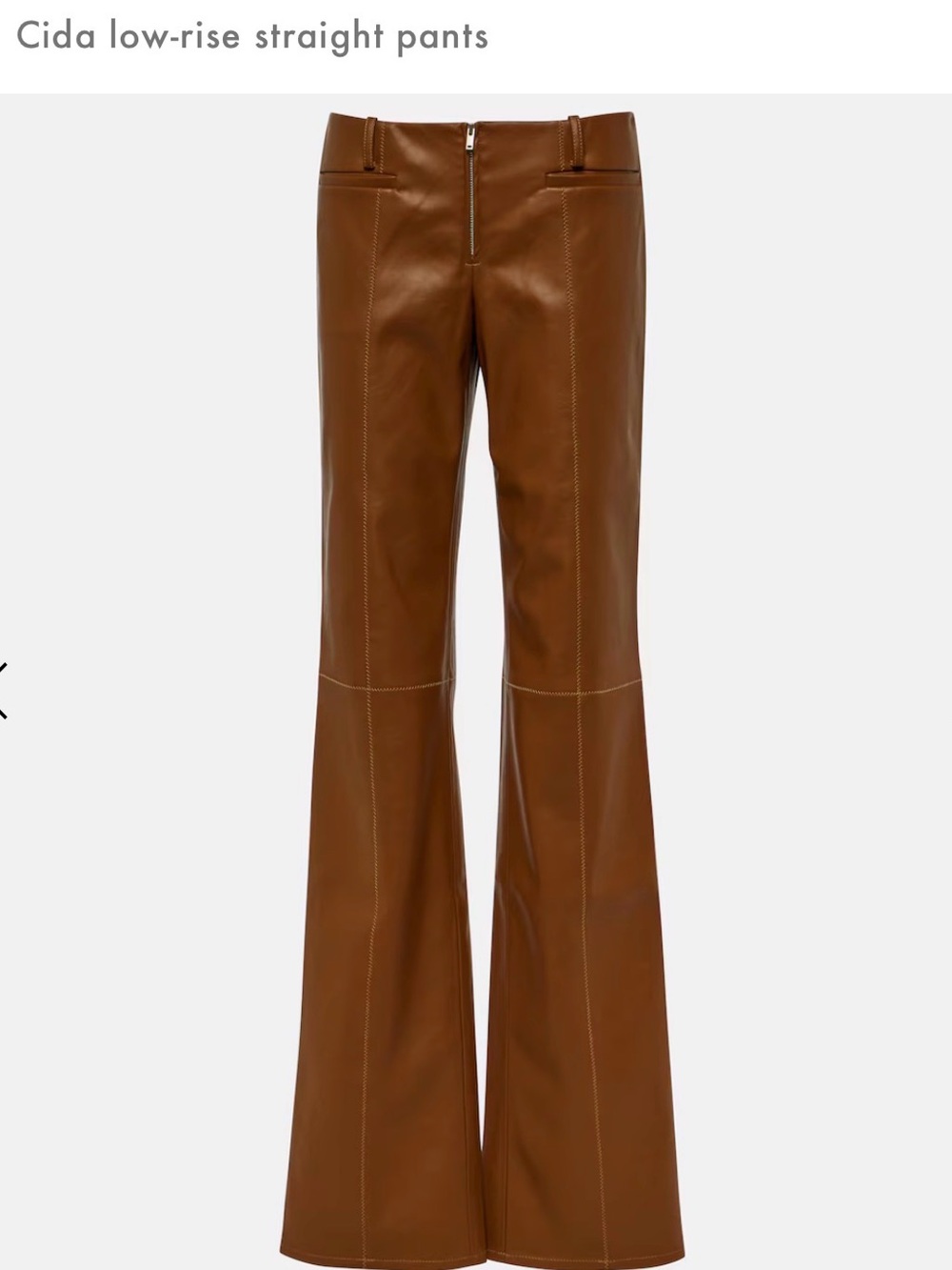 Aya Muse Cida Faux Leather Flare Pants - Brown